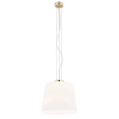 Nowoczesna lampa wisząca z białym kloszem ze szkła BERKLEY 4689