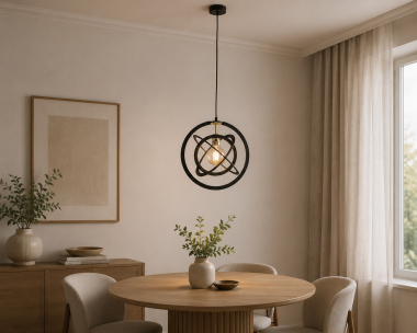 Industrialna stalowa lampa wisząca czarna układ słoneczny nowoczesna większa KOPERNIK 4027