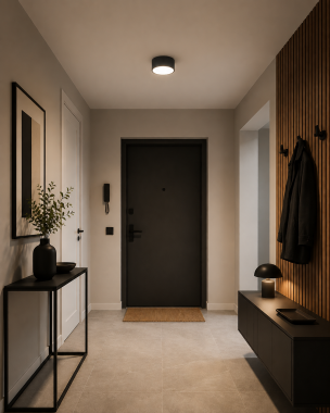 Awangardowy stalowy plafon lampa natynkowa sufitowa czarna mała okrągła VICHY 3886