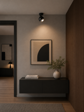Designerski stalowy reflektor kinkiet regulowany czarny ZADAR 3521