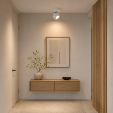 Designerski stalowy reflektor kinkiet regulowany biały KOS 3519