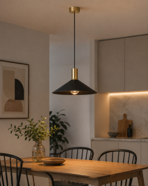 Lampa wisząca boho do salonu czarna złote akcenty MINORI 4912
