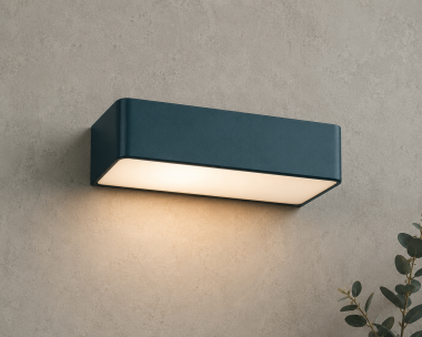 Nowoczesna metalowa lampa natynkowa kinkiet szary szyba mleczna E27 duża RODAN 658