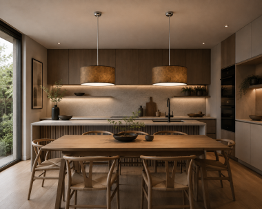 Brązowy abażur chrom zwis elegancki nowoczesny SIERRA 3258