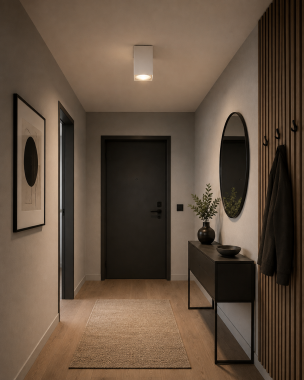 Lampa sufitowa downlight tuba plafon metalowa kwadrat kubik biała pojedyncza E27 TYBER 3099
