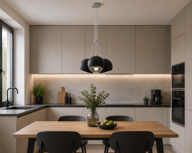 Nowoczesna metalowa lampa wisząca czarna 3 kule stal lakierowana COSMO 1155