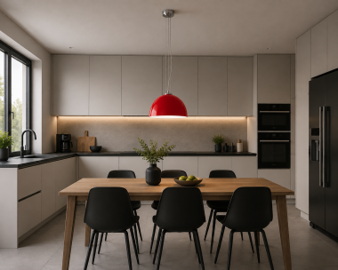 Czerwony zwis modernizm nowoczesny chrom SALVADOR 1133 big
