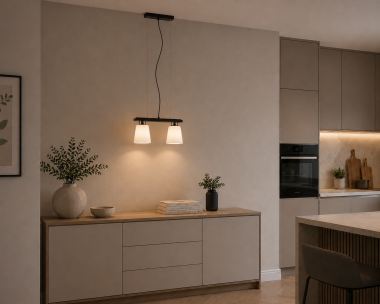 Klasyczna drewniana lampa wisząca beton szary podwójny stylowy szklany klosz mleczny VERMOUTH 701