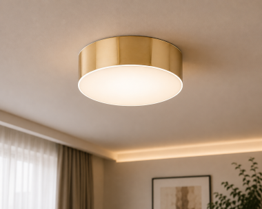 Nowoczesny średni plafon w kolorze mosiądzu z wbudowanym modułem LED ATLANTIS 4078