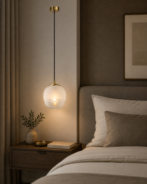 Szklana designerska lampa dwukolorowy klosz  Baltimore 4675
