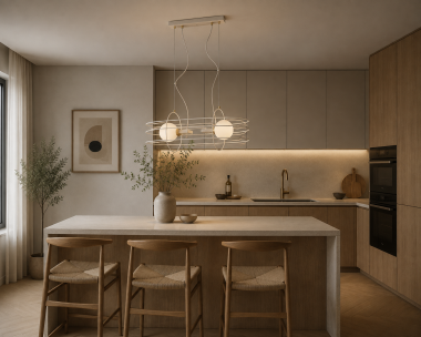 Modernistyczna metalowa lampa wisząca biała druty oplatające szklane kule mleczne 2-płomienna KAWARNA 850