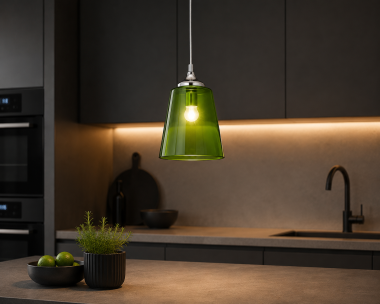 Limonka zielona wisząca jednopłomienna lampa szklana LIRANO 363 
