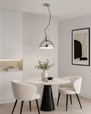 Chrom zwis mleczne szkło industrialny PIONIER 3591