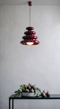 Lampa wisząca szklana kolorowa retro bordowa barolo FONDI 9156
