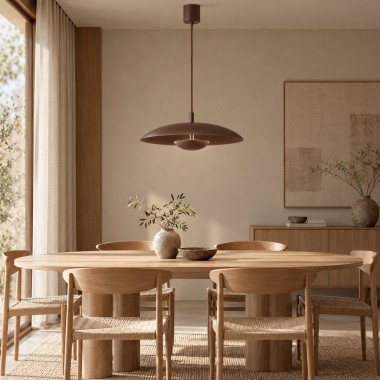 Lampa wisząca LED okrągła płaska brązowa BOLTON NEW 42 cm 9043