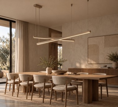 Lampa wisząca LED podwójna liniowa regulowana taupe MIAMI 9053