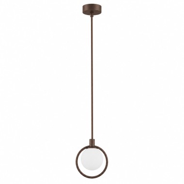 Lampa wisząca kula w obręczy mała brązowa SATURNIA 9088