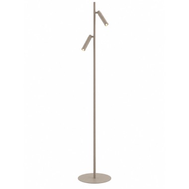 Lampa podłogowa 2 reflektorki regulowana do czytania taupe TORRE 7319