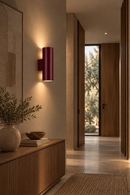 Kinkiet tuba góra-dół minimalistyczny bordowy barolo MITOS 7322