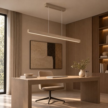 Lampa wisząca LED liniowa z regulacją wysokości taupe BALANS 100 cm 9112