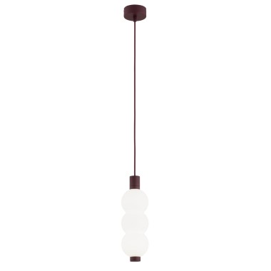 Lampa wisząca LED trzy kule szklane biała bordowa barolo IP44 TRIPOLO 9127