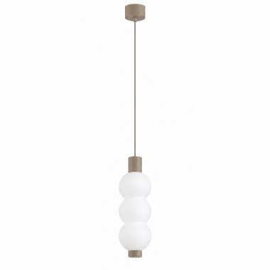 Lampa wisząca LED trzy kule szklane biała taupe IP44 TRIPOLO 9128