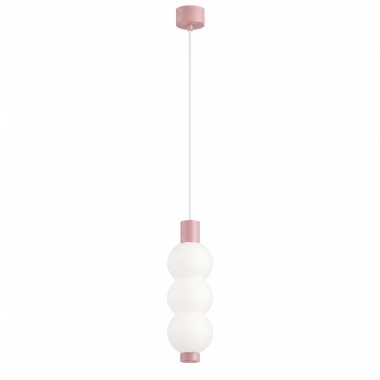 Lampa wisząca LED trzy kule szklane biała różowa baby pink IP44 TRIPOLO 9132