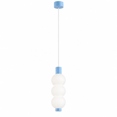 Lampa wisząca LED trzy kule szklane biała niebieska baby blue IP44 TRIPOLO 9133