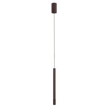 Lampa wisząca LED mała tuba ryflowana brązowa CAPRI 9144