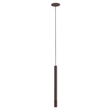 Lampa wisząca LED mała tuba ryflowana podsufitka podtynkowa brązowa CAPRI 9155