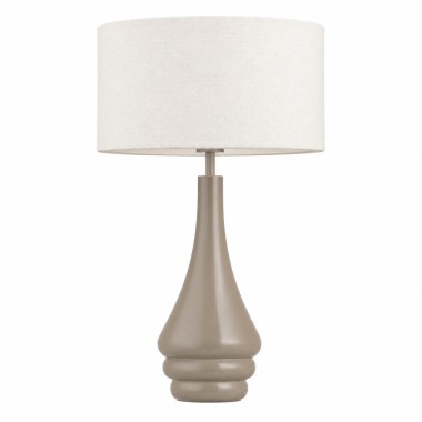 Lampa stołowa z abażurem szklana podstawa off white taupe ZEN 9148