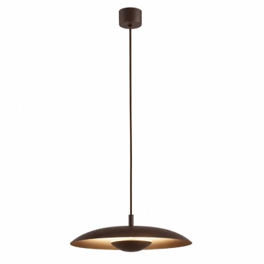 Lampa wisząca LED okrągła płaska brązowa BOLTON NEW 42 cm 9043