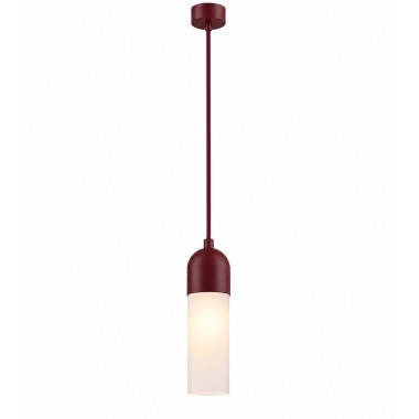 Lampa wisząca tuba szklana wąska bordowa barolo BURGOS NEW 9058