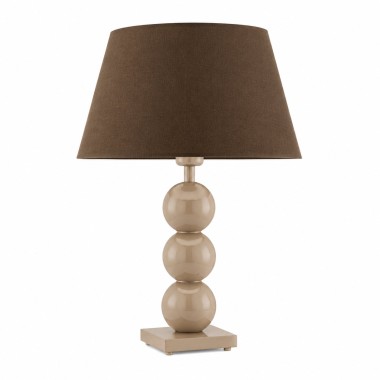 Lampa stołowa z abażurem szklane kule brązowa taupe FUDŻI 9065