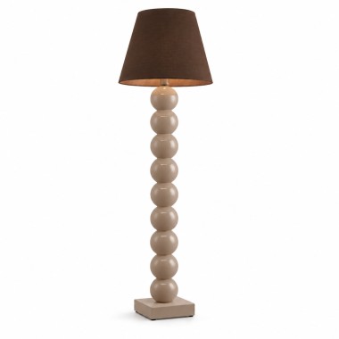 Lampa podłogowa z abażurem szklane kule brązowa taupe FUDŻI 9066