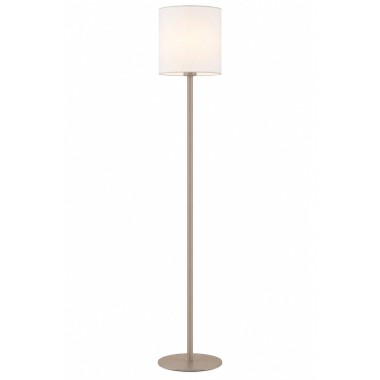 Lampa podłogowa z abażurem prosta minimalistyczna biała taupe HILARY NEW 9072
