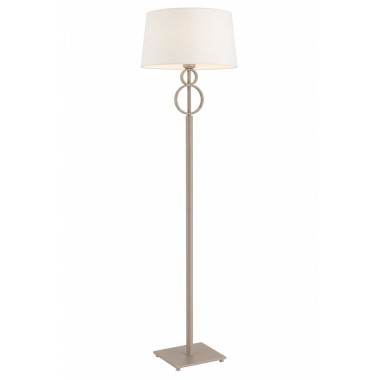 Lampa podłogowa z abażurem dekoracyjne obręcze śmietankowa taupe PERSEO 9082
