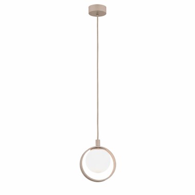 Lampa wisząca kula w obręczy mała taupe SATURNIA 9086
