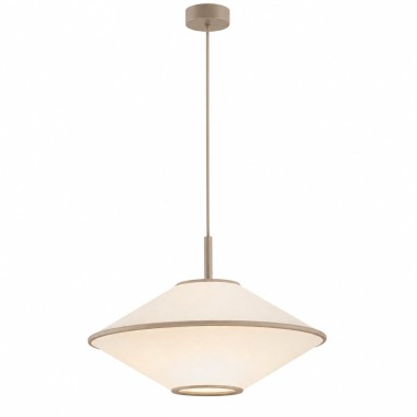 Lampa wisząca z abażurem stożkowa beżowa taupe TROY 45 cm 9091